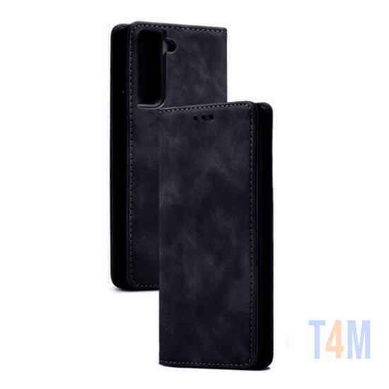 CAPA DE COURO COM BOLSO INTERNO PARA SAMSUNG GALAXY S22 AZUL